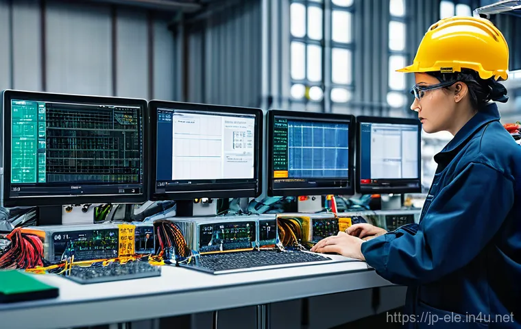 전기기사와 산업용 로봇 설치 사례 - ### Prompt 1: The Electrician's Precision in a Modern Robot Factory